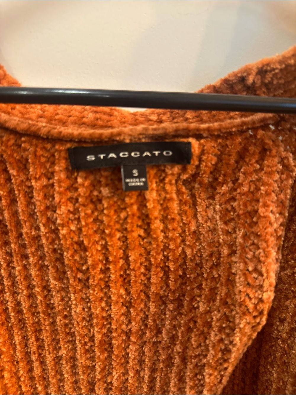 Staccato Open-Front Ribbed Cardigan - Rust - Picture 2 of 3
